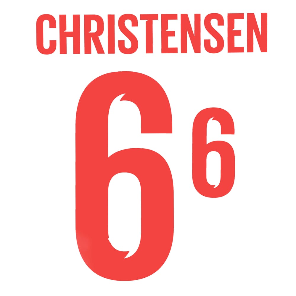 2018-20 Denmark Away Christensen #6 Name Set