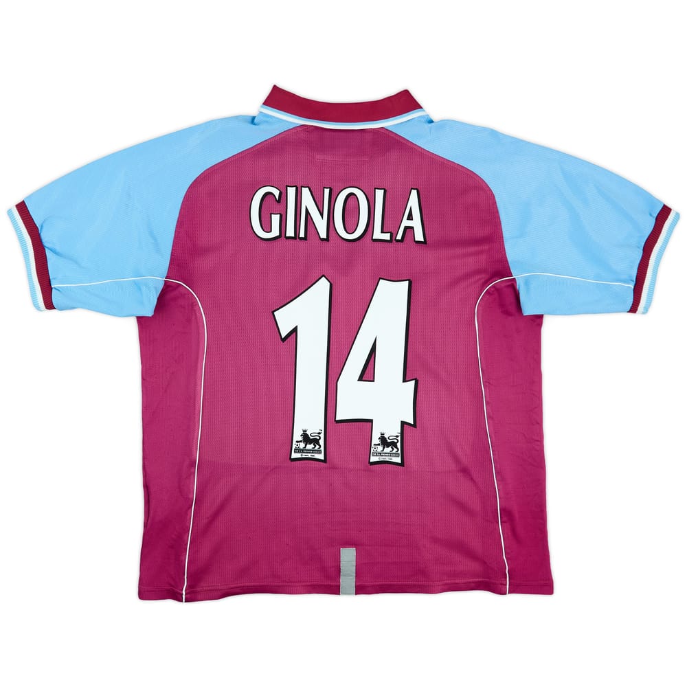 2000-01 Aston Villa Home Shirt Ginola #14 - 7/10 - (M)