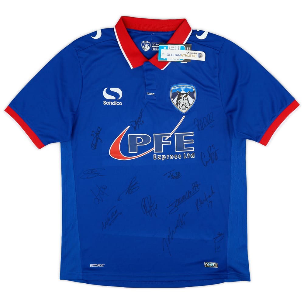 2015-16 Oldham Squad Signed Home Shirt (M)