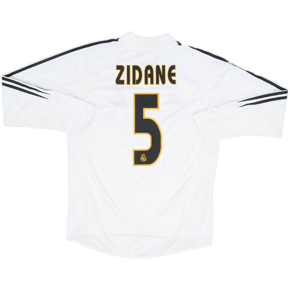 2004-05 Real Madrid Home L/S Shirt Zidane #5 - 8/10 - (M)