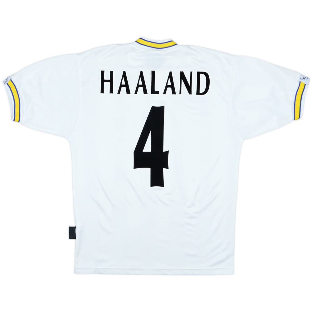 1996-98 Leeds United Home Shirt Haaland #4 - 8/10 - (S)