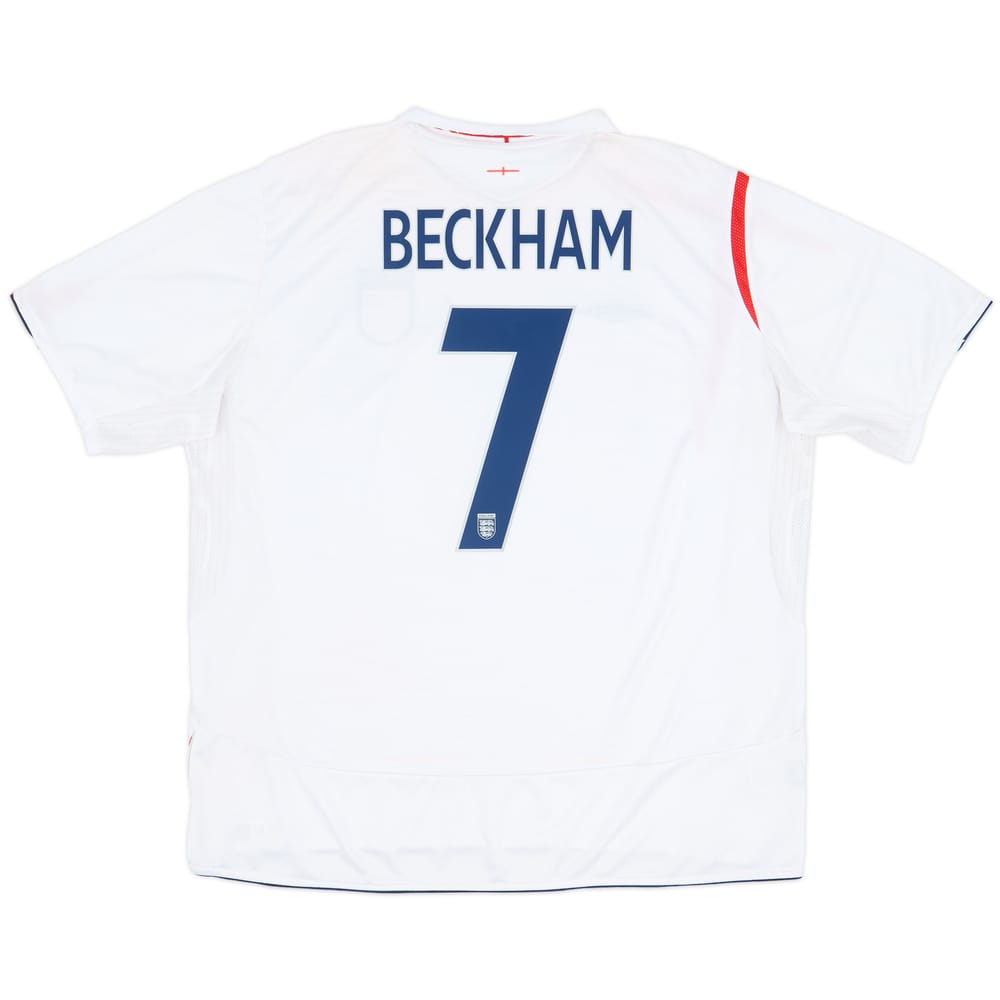 2005-07 England Home Shirt Beckham #7 - 8/10 - (3XL)