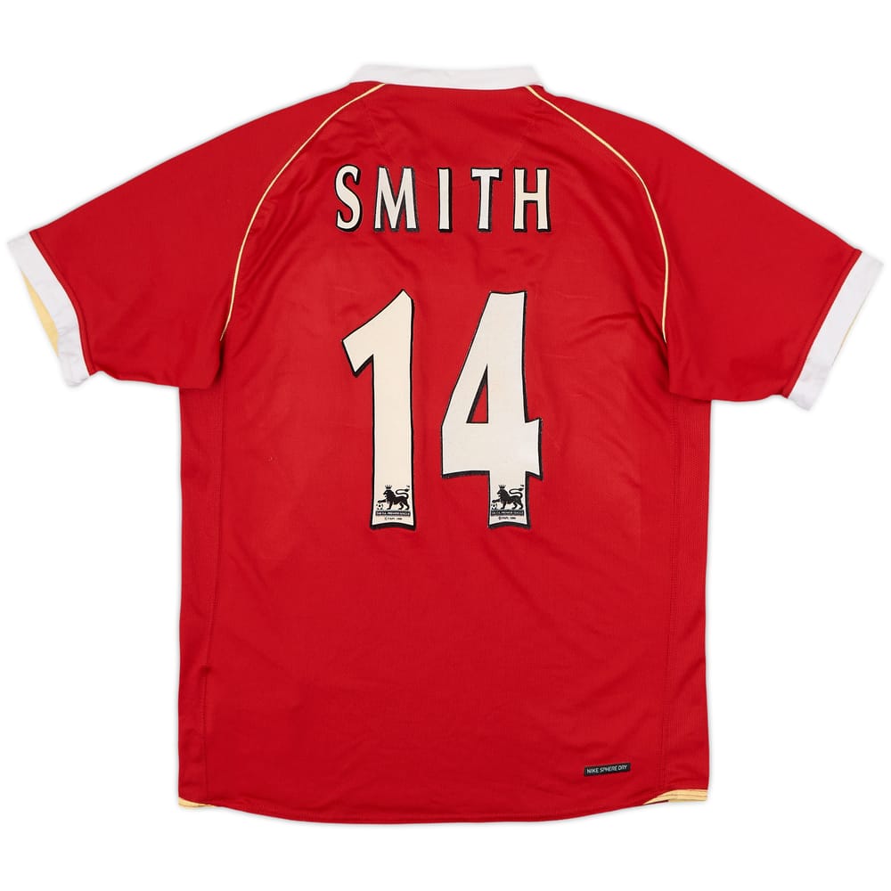 2006-07 Manchester United Home Shirt Smith #14 - 8/10 - (M)