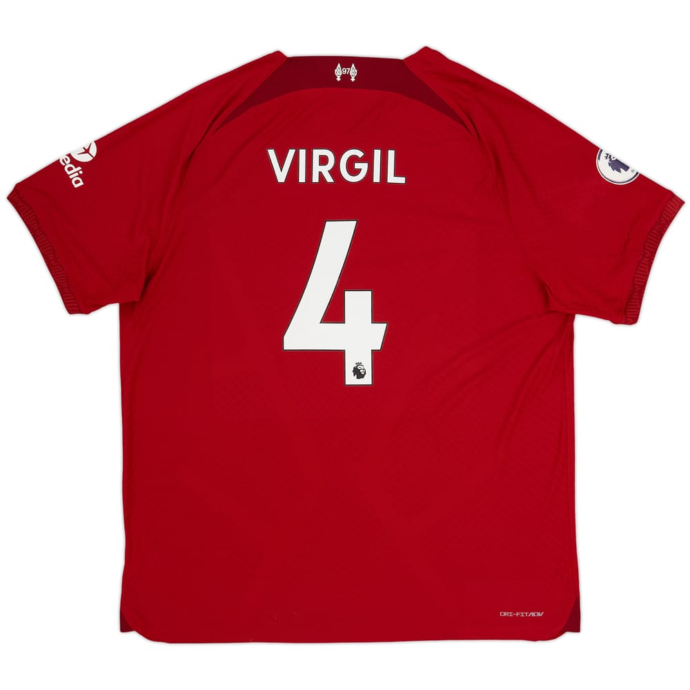 2022-23 Liverpool Authentic Home Shirt Virgil #4 - 10/10 - (XXL)
