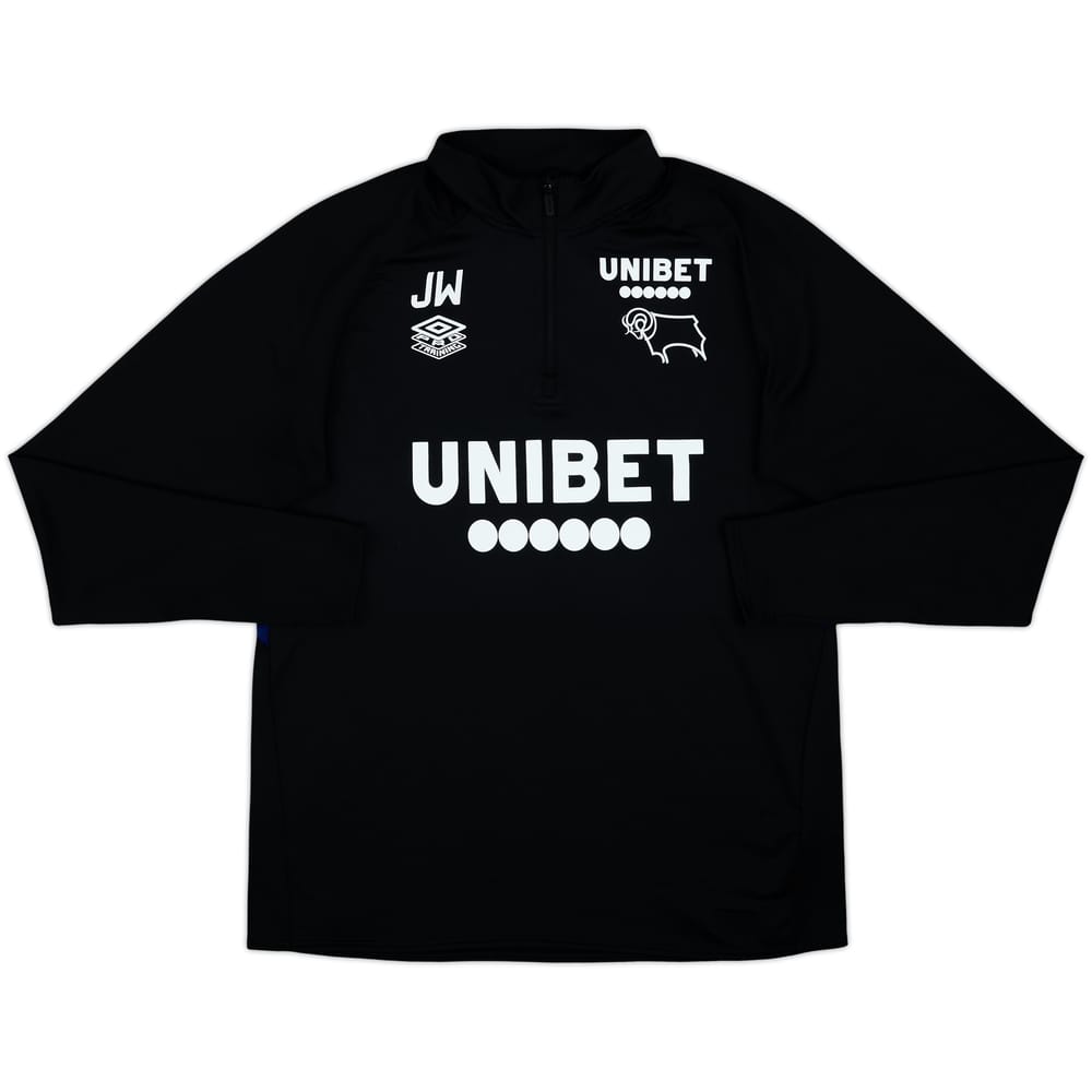 2018-19 Derby County Umbro Staff Issue 1/4 Zip Drill Top JW - 7/10 - (L)
