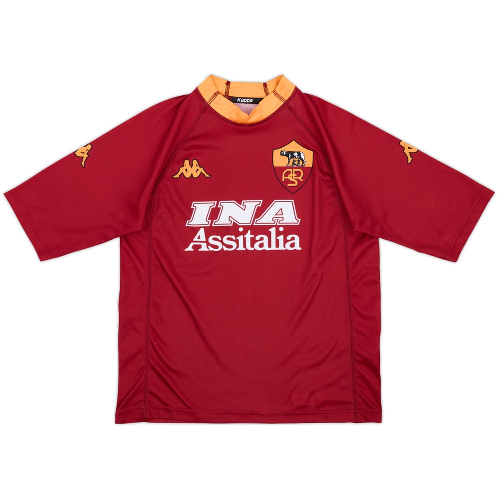 2000-01 Roma Basic Home Shirt - 9/10 - (XL.Boys)