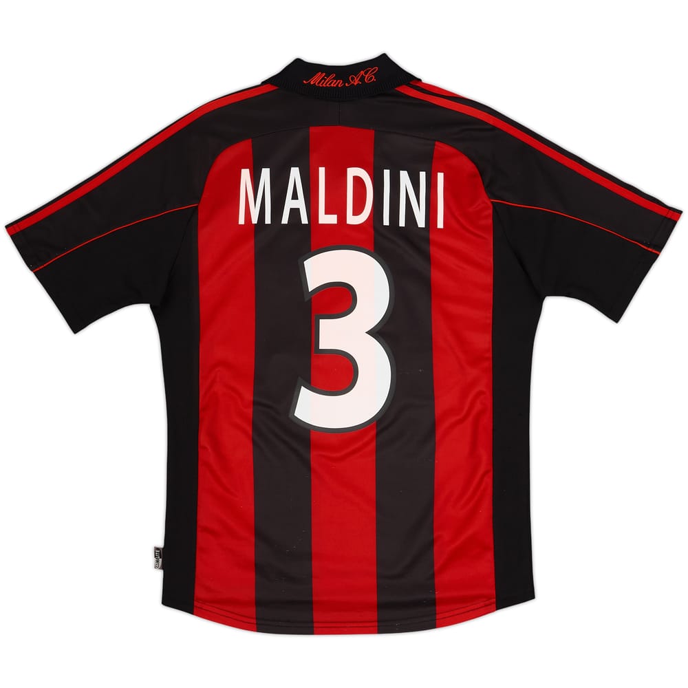 2000-02 AC Milan Home Shirt Maldini #3 - 7/10 - (S)