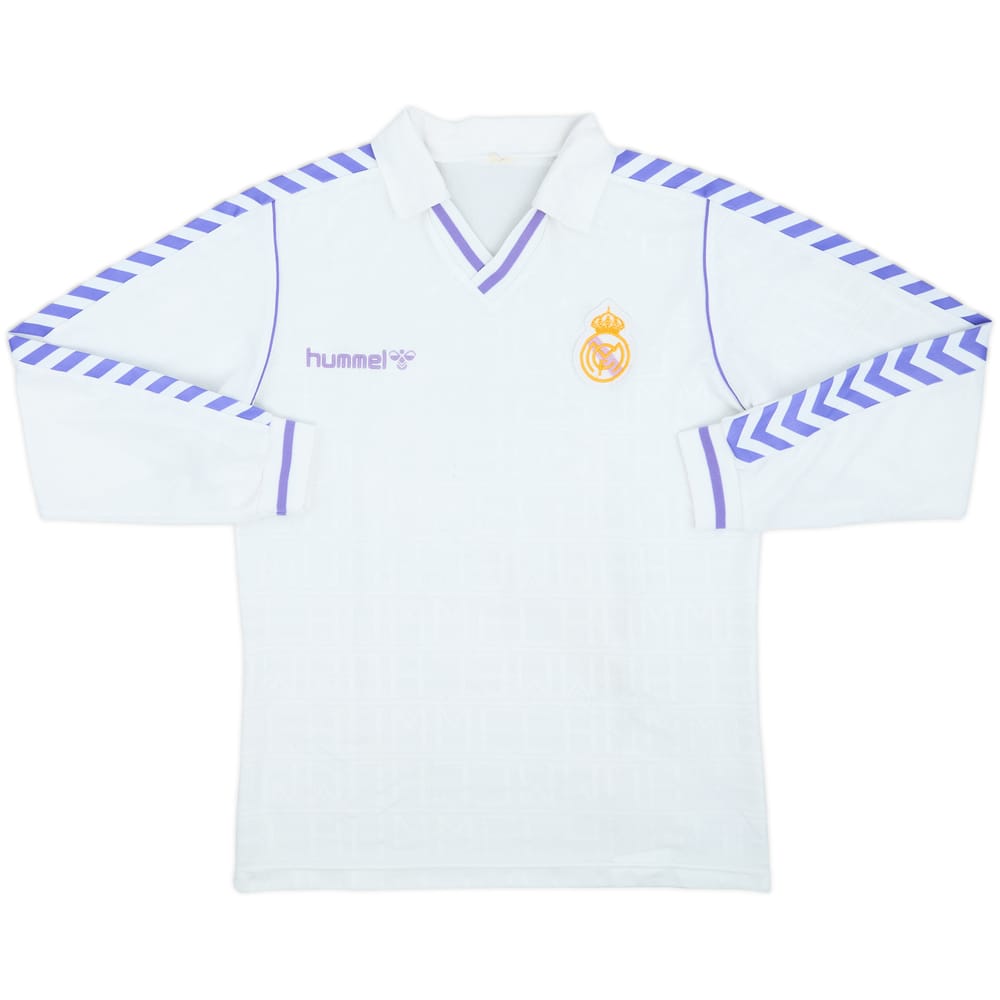 1986-88 Real Madrid Camiseta de local Manga Larga - 8/10 - (L)