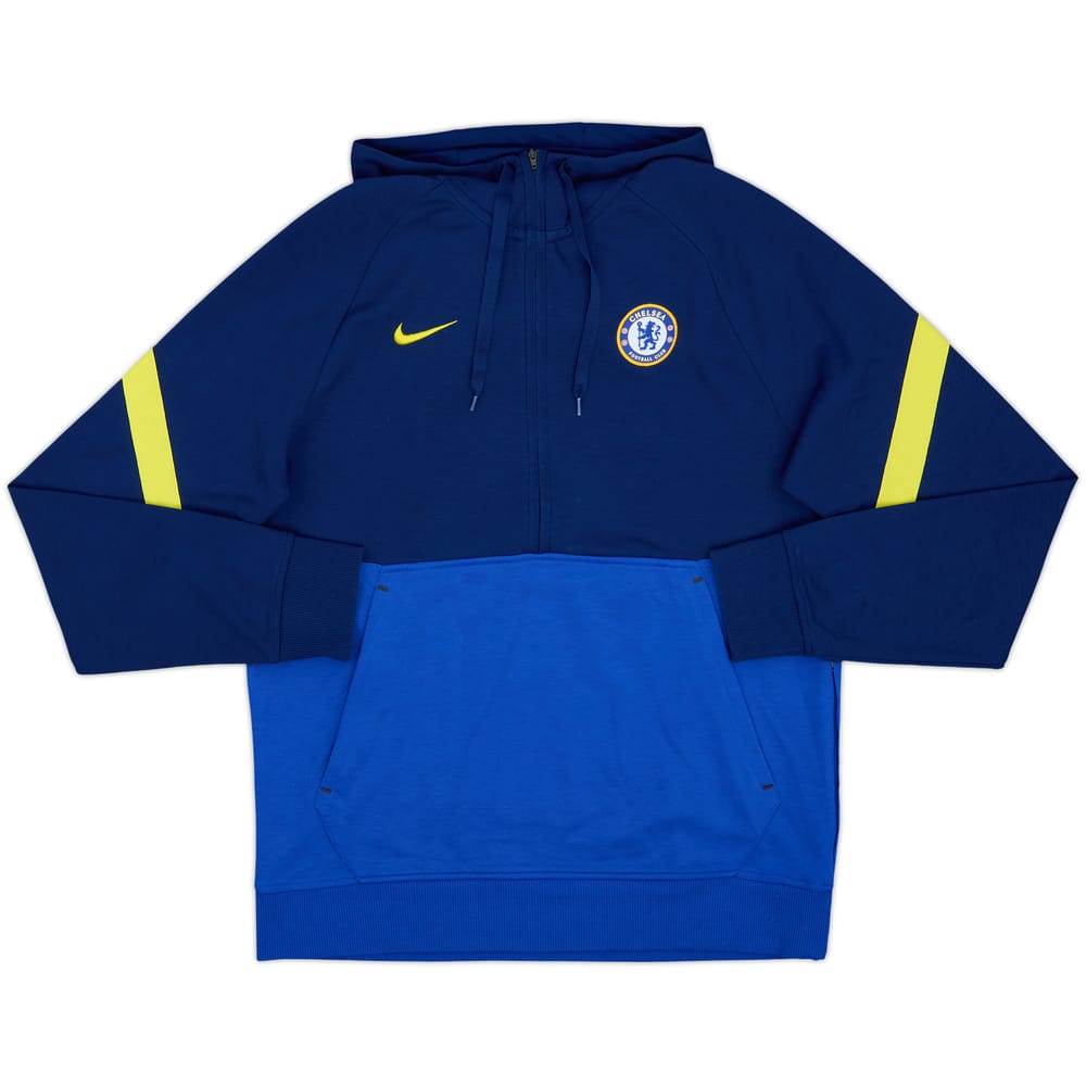 2021-22 Chelsea Nike 1/2 Zip Hooded Sweat Top - 7/10 - (M)