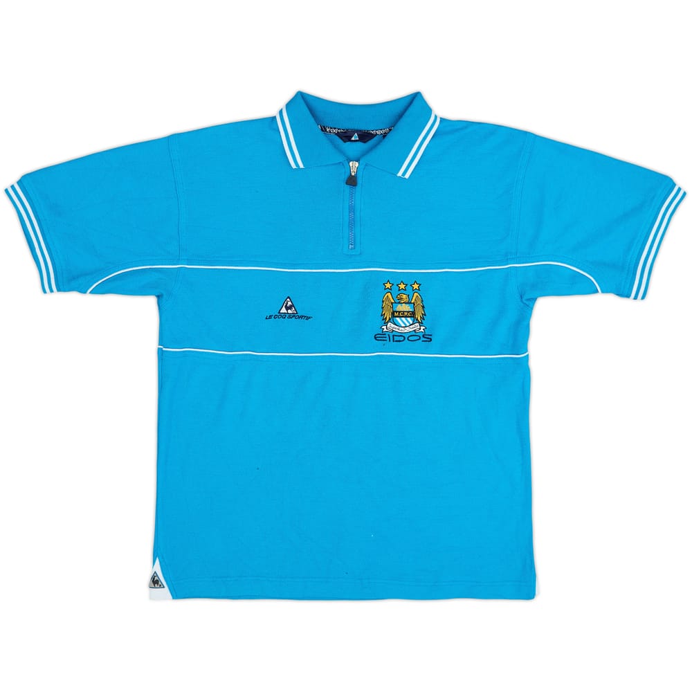 2001-02 Manchester City Le Coq Sportif 1/4 Zip Polo Shirt - 8/10 - (S)
