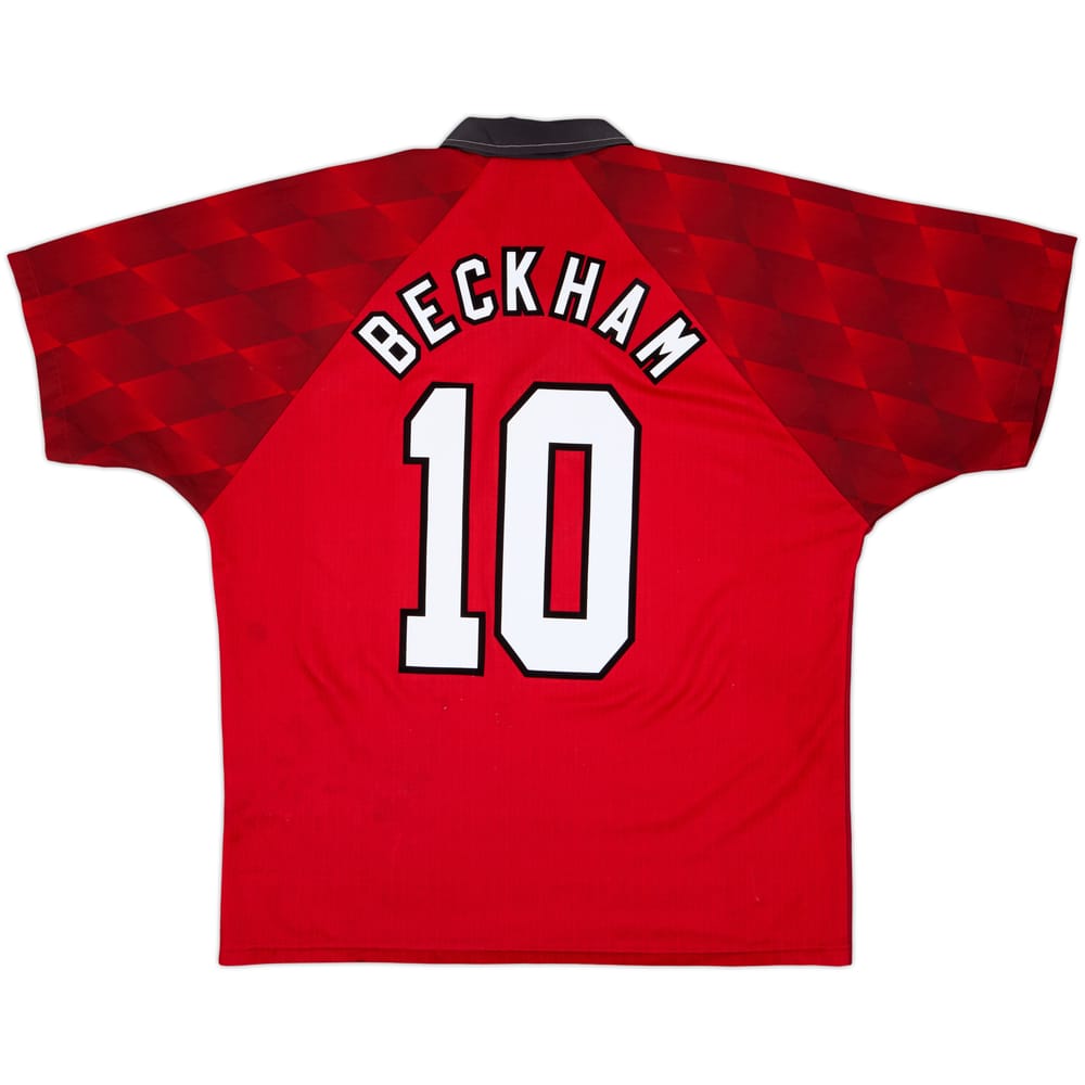 1996-98 Manchester United Home Shirt Beckham #10 - 6/10 - (L)