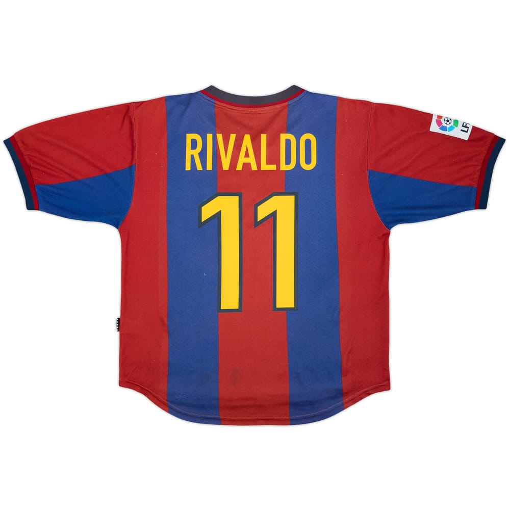 1998-00 Barcelona Home Shirt Rivaldo #11 - 7/10 - (M)