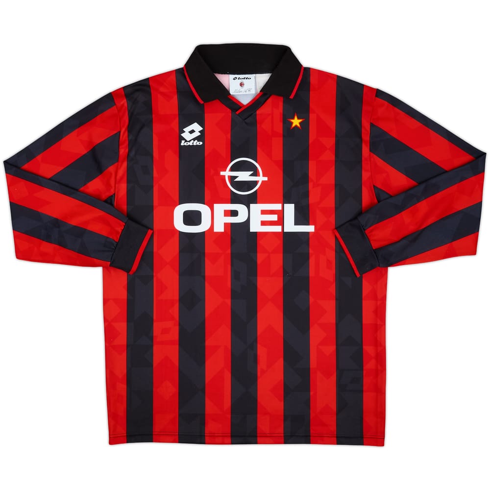 1994-95 AC Milan Home L/S Shirt - 8/10 - (XXL)
