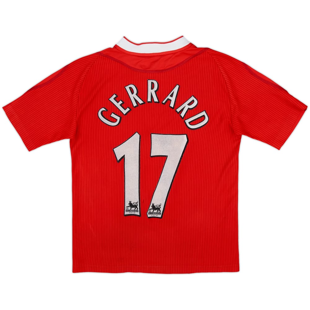 2000-02 Liverpool Home Shirt Gerrard #17 - 4/10 - (L.Boys)