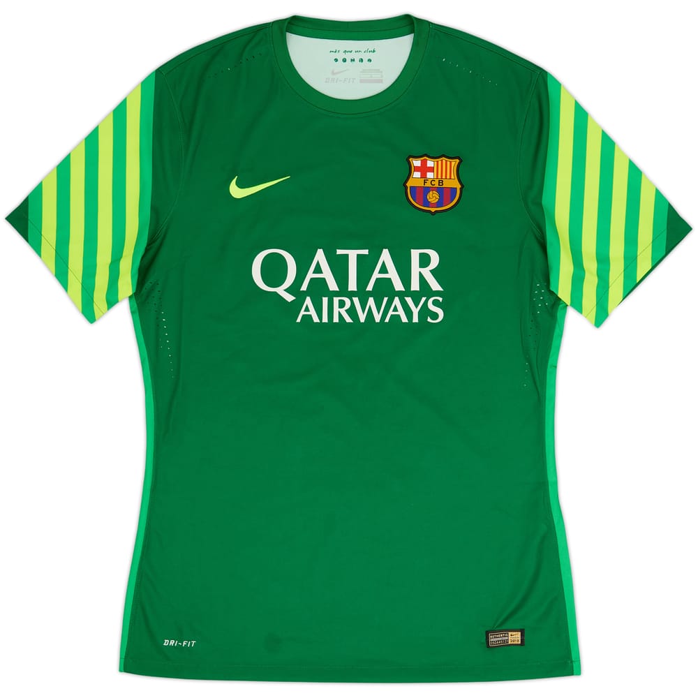 2015-16 Barcelona Player Issue GK S/S Shirt - 8/10 - (L)