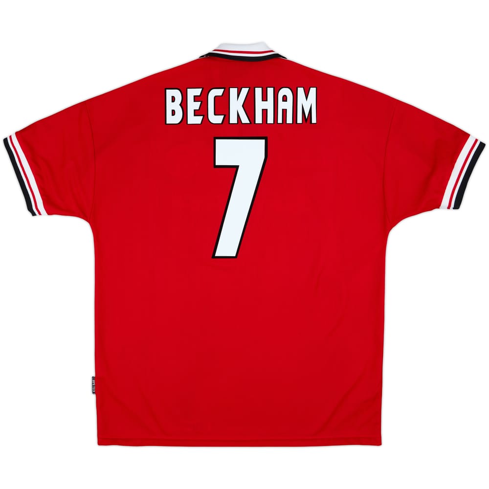 1998-00 Manchester United Home Shirt Beckham #7 - 8/10 - (XL)