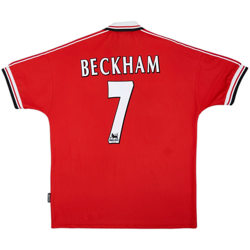 1998-00 Manchester United Home Shirt Beckham #7 - 6/10 - (XL)