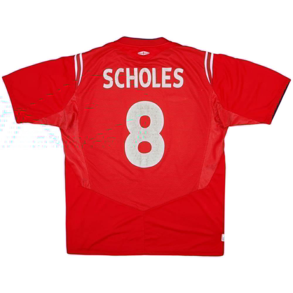 2004-06 England Away Shirt Scholes #8 - 6/10 - (L)