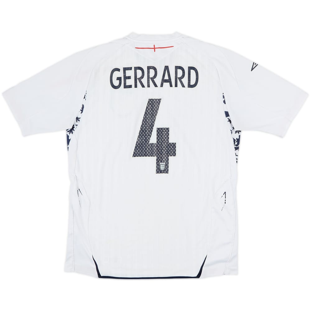 2007-09 England Home Shirt Gerrard #4 - 4/10 - (S)