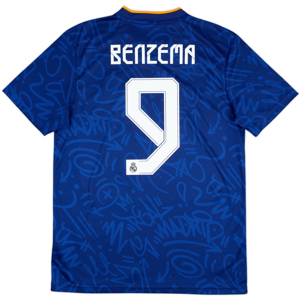 2021-22 Real Madrid Away Shirt Benzema #9 - 8/10 - (M)