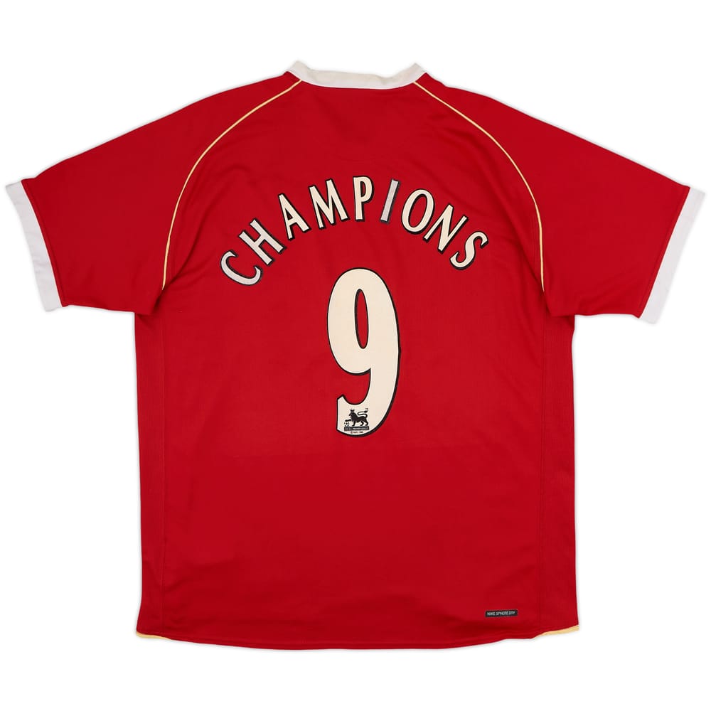 2006-07 Manchester United Home Shirt Champions #9 - 3/10 - (XL)