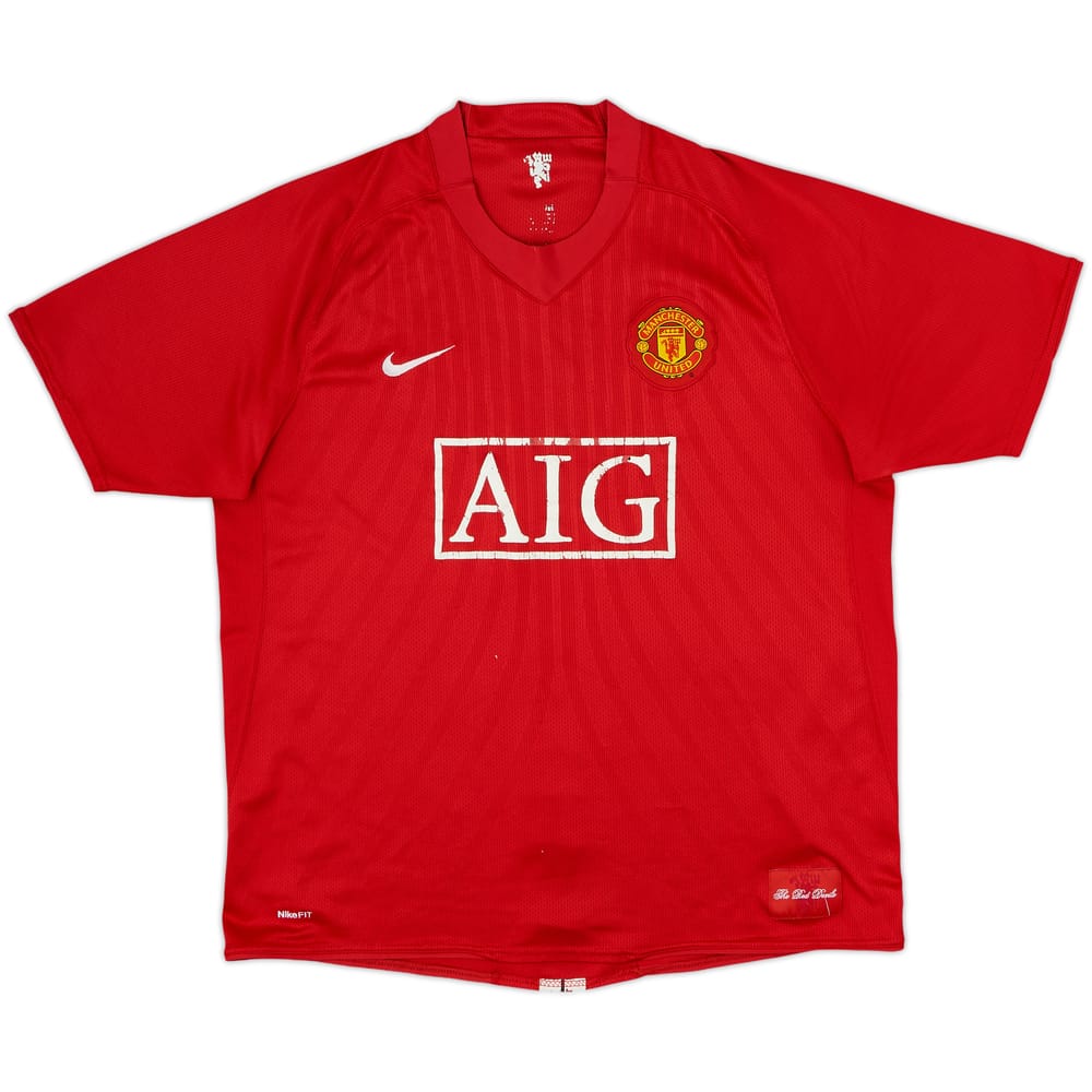 2007-09 Manchester United Home Shirt - 4/10 - (XL)