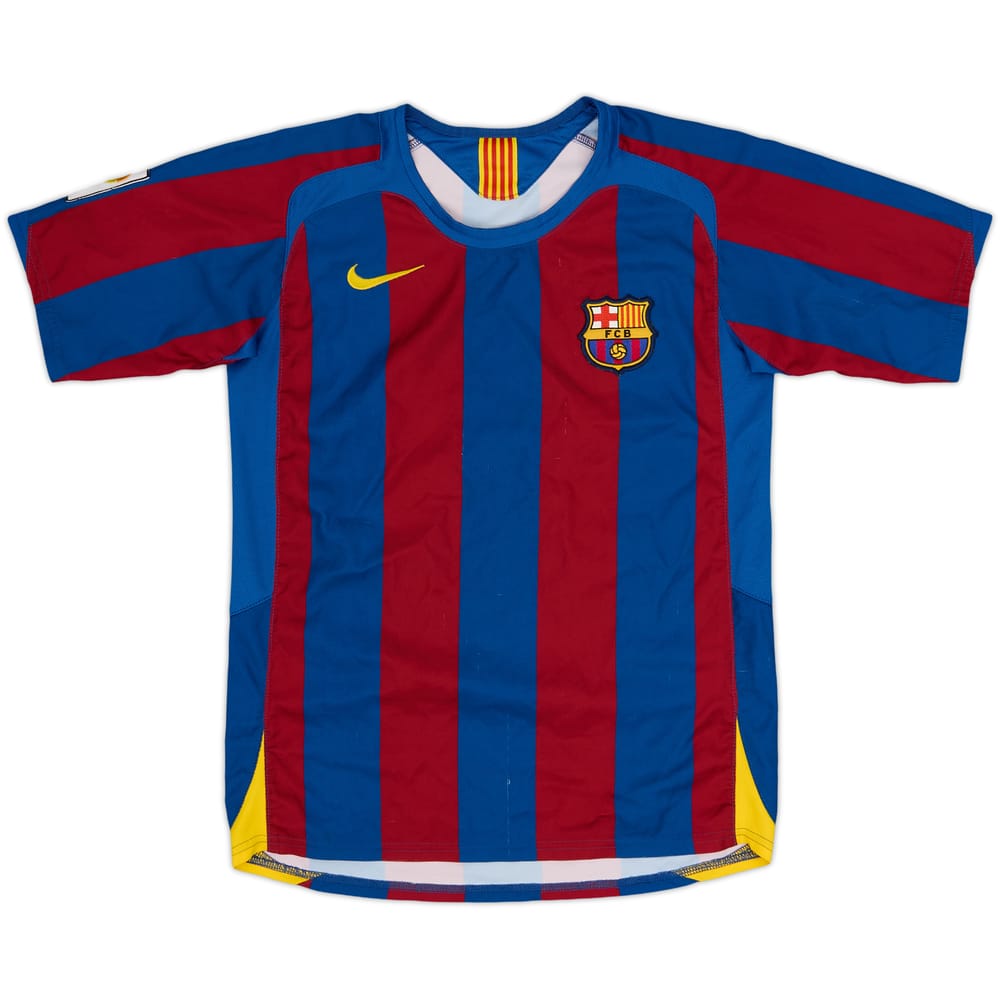2004-05 Barcelona Home Shirt - 8/10 - (L.Boys)