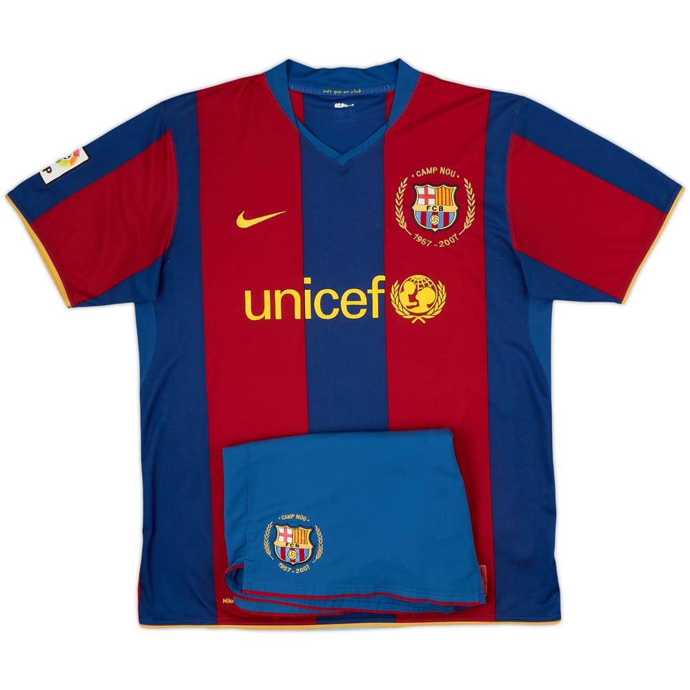 2007-08 Barcelona Home Full Kit Ronaldinho #10 - 6/10 - (L)