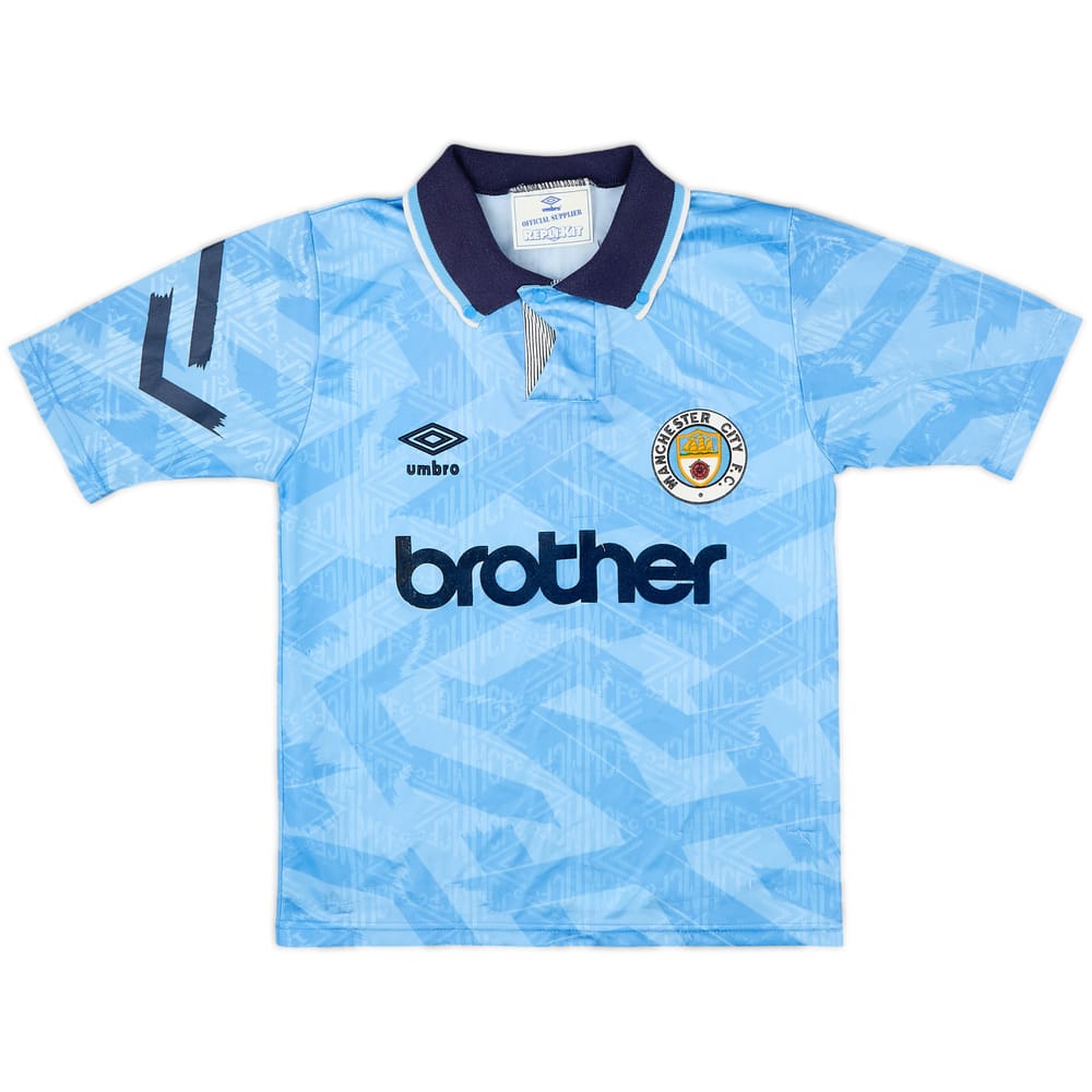 1991-93 Manchester City Home Shirt - 7/10 - (S.Boys)