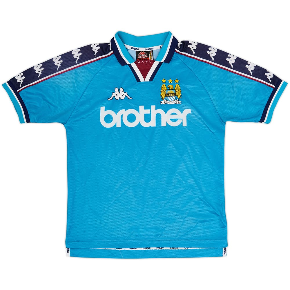 1997-99 Manchester City Home Shirt - 7/10 - (XL.Boys)