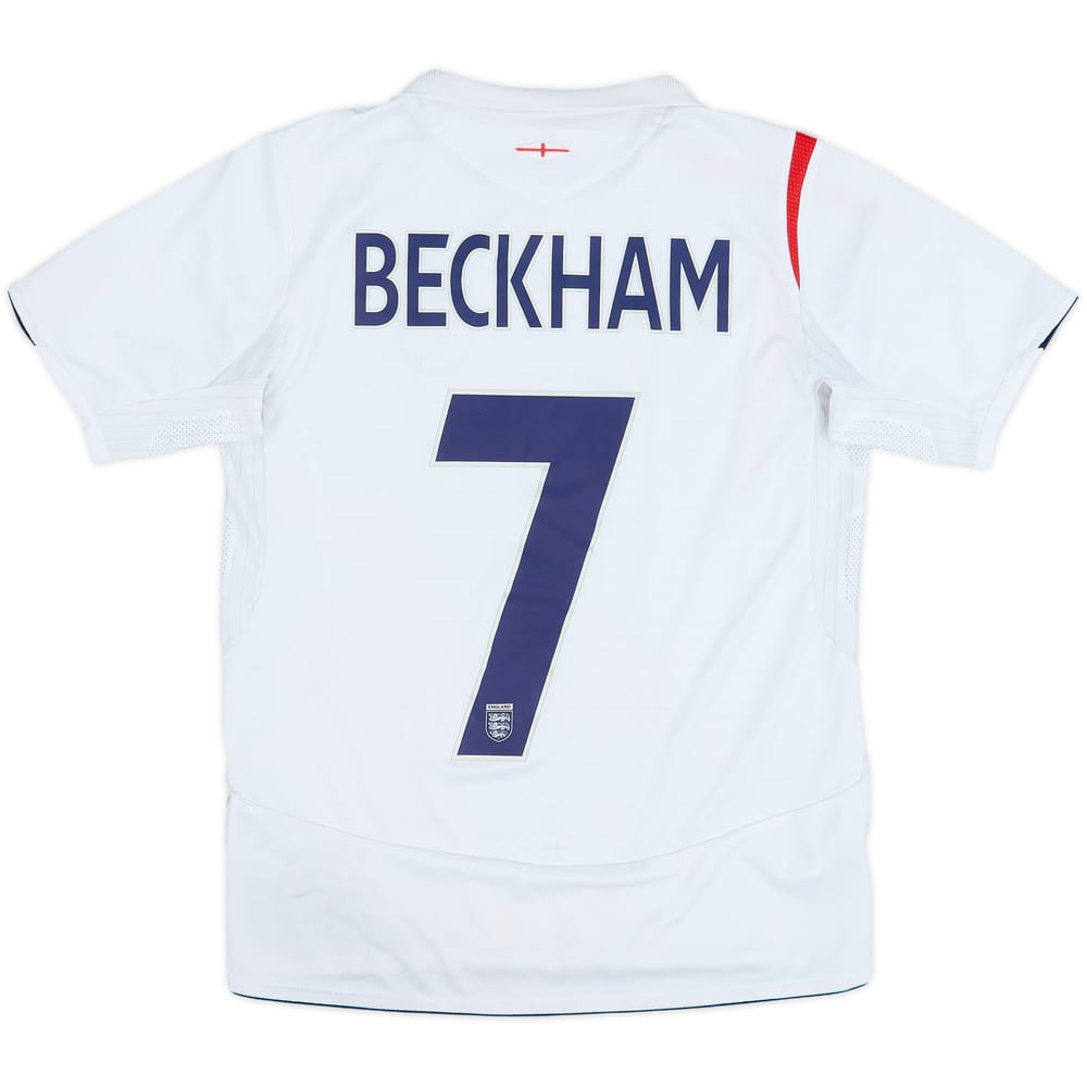 2005-07 England Home Shirt Beckham #7 - 7/10 - (XL.Boys)