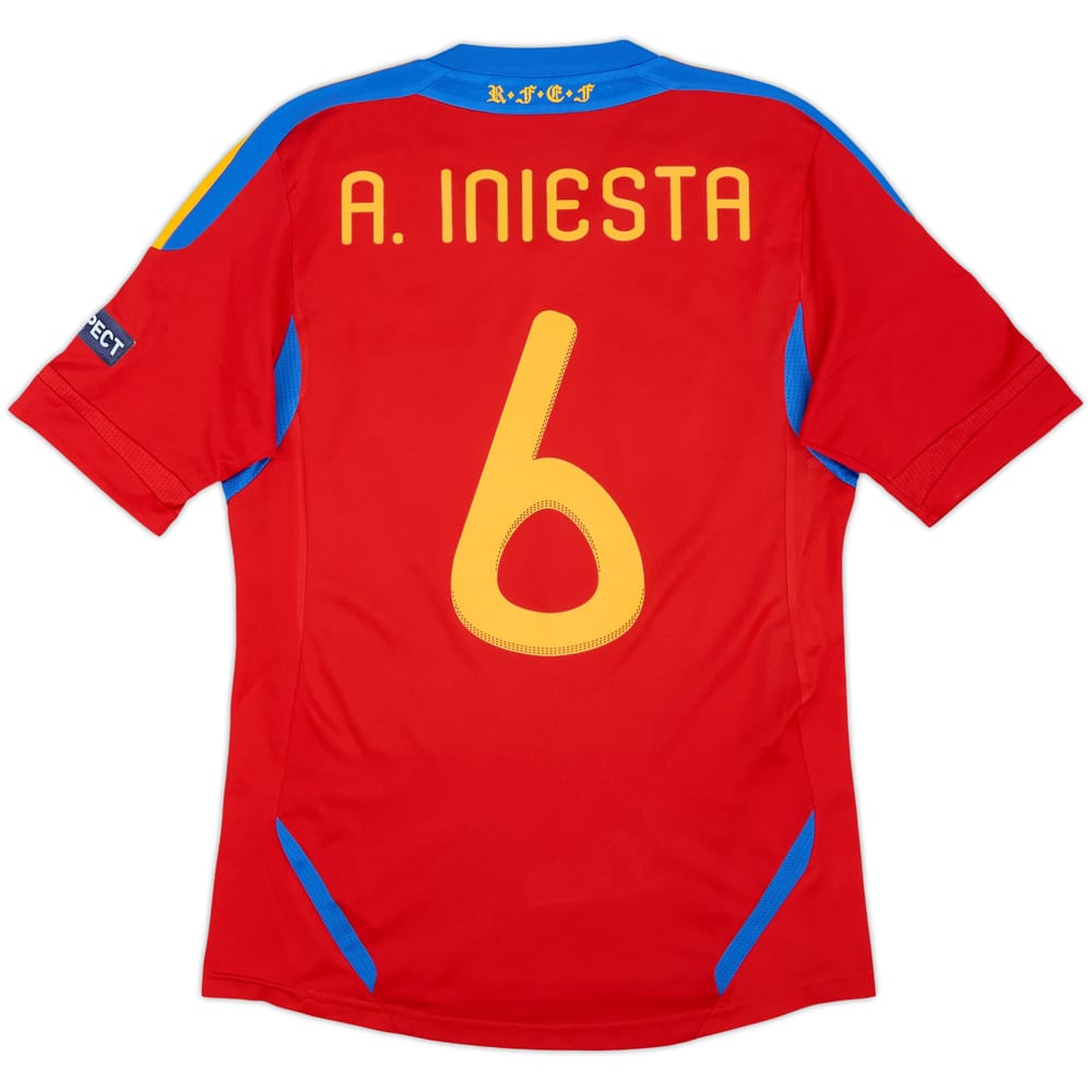 2010-11 Spain Home Shirt A.Iniesta #6 - 8/10 - (S)