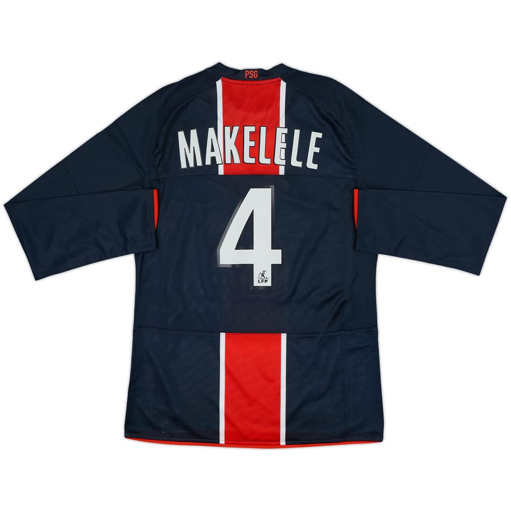 2008-09 Paris Saint-Germain Player Issue Home L/S Shirt Makelele #4 - 8/10 - (M)