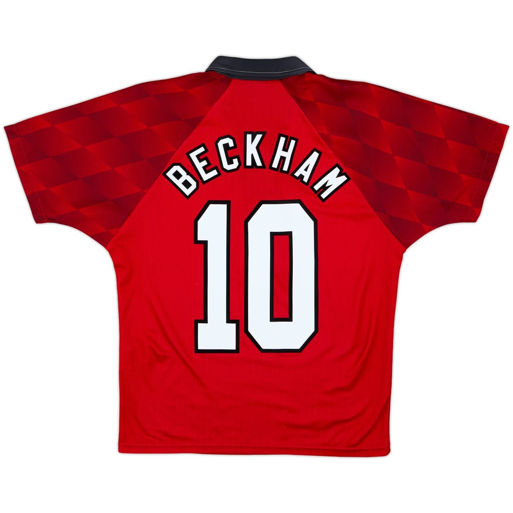 1996-98 Manchester United Home Shirt Beckham #10 - 8/10 - (Y)