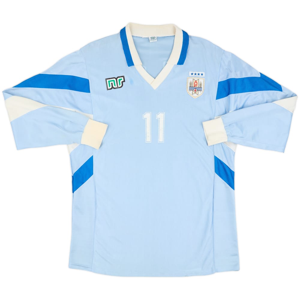1995-98 Uruguay Home L/S Shirt #11 - 6/10 - (L)