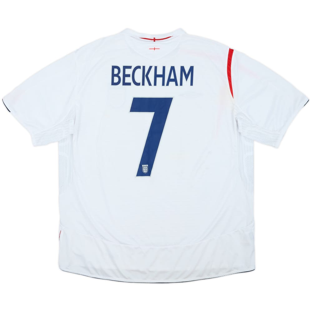 2005-07 England Home Shirt Beckham #7 - 6/10 - (3XL)
