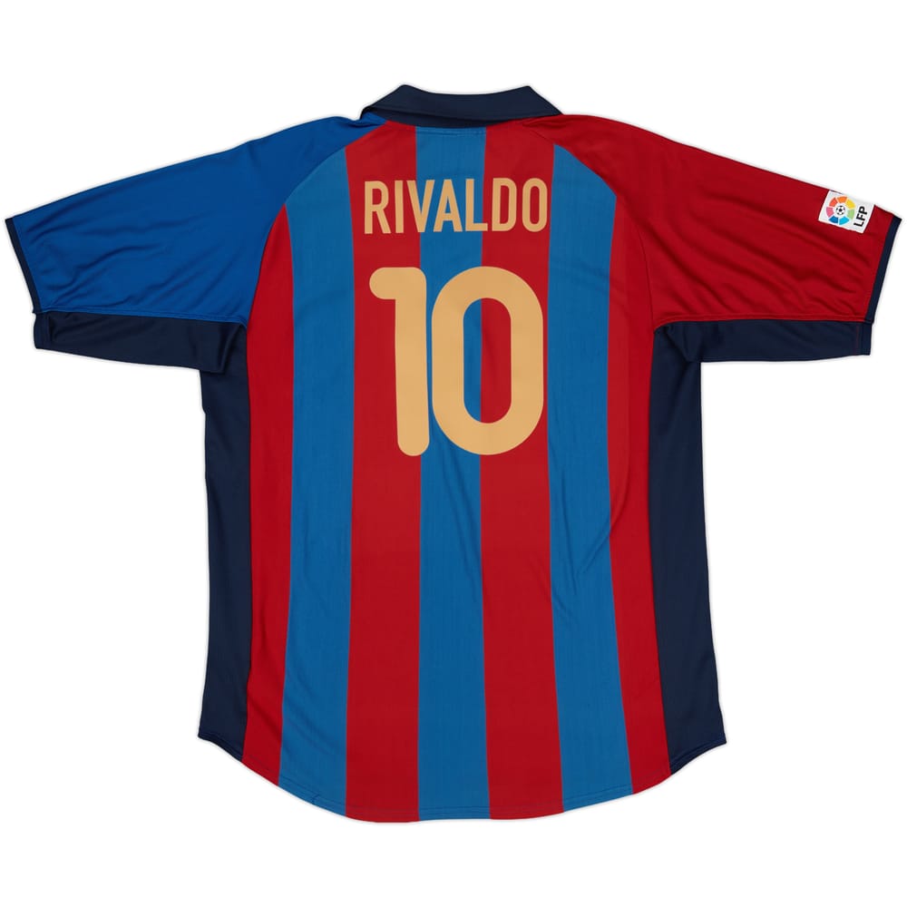 2001-02 Barcelona Home Shirt Rivaldo #10 - 8/10 - (XXL)