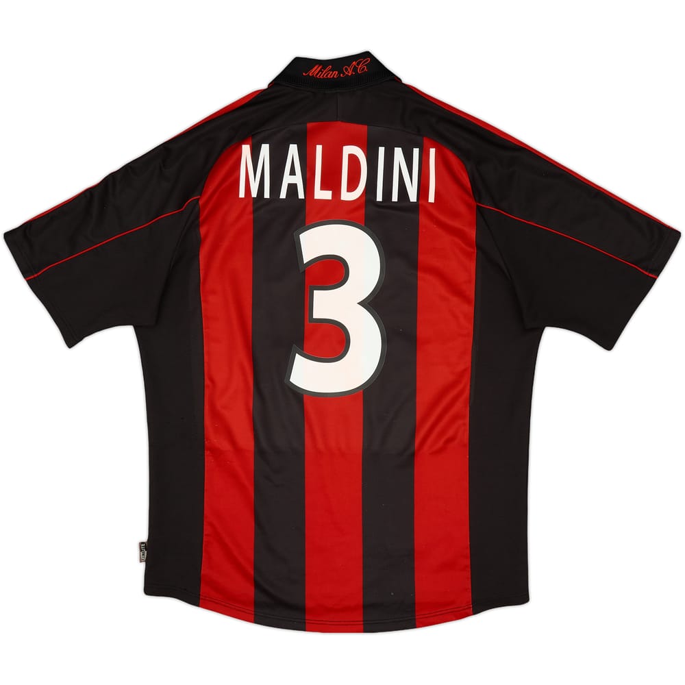 2000-02 AC Milan Home Shirt Maldini #3 - 6/10 - (L)