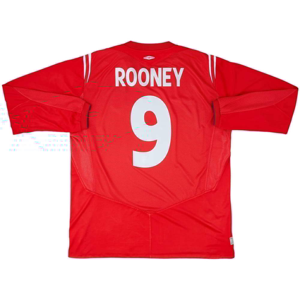 2004-06 England Away L/S Shirt Rooney #9 - 8/10 - (XL)