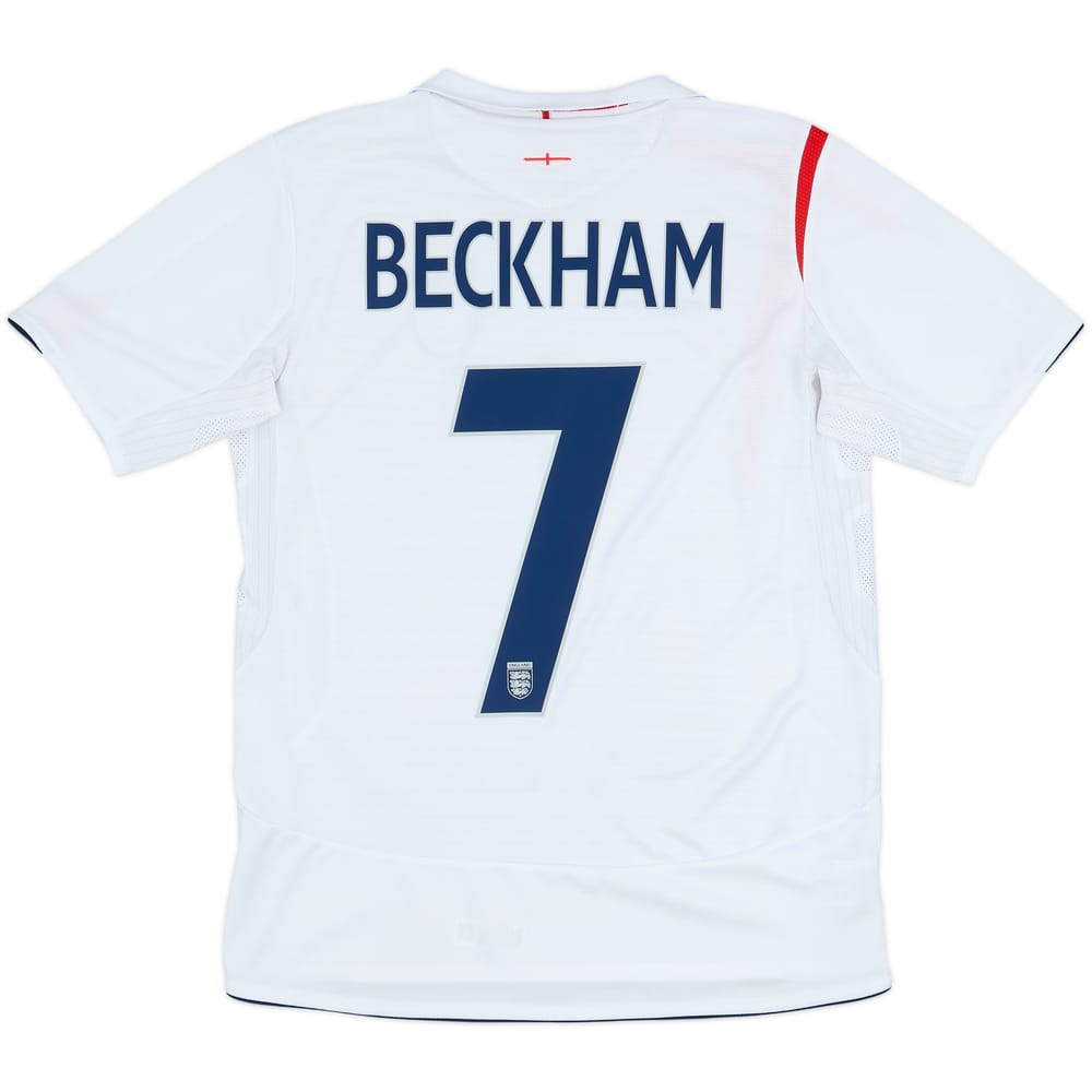 2005-07 England Home Shirt Beckham #7 - 8/10 - (XL.Boys)