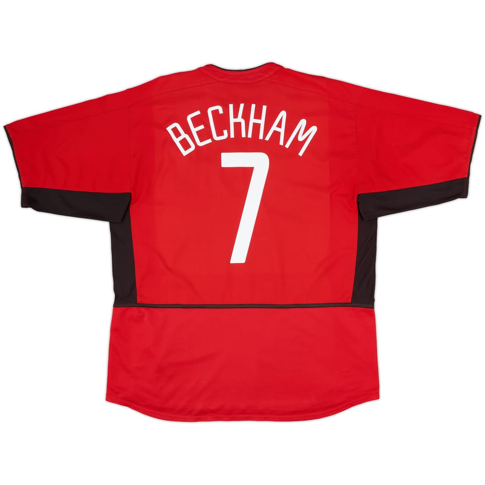 2002-04 Manchester United Home Shirt Beckham #7 - 6/10 - (XL)