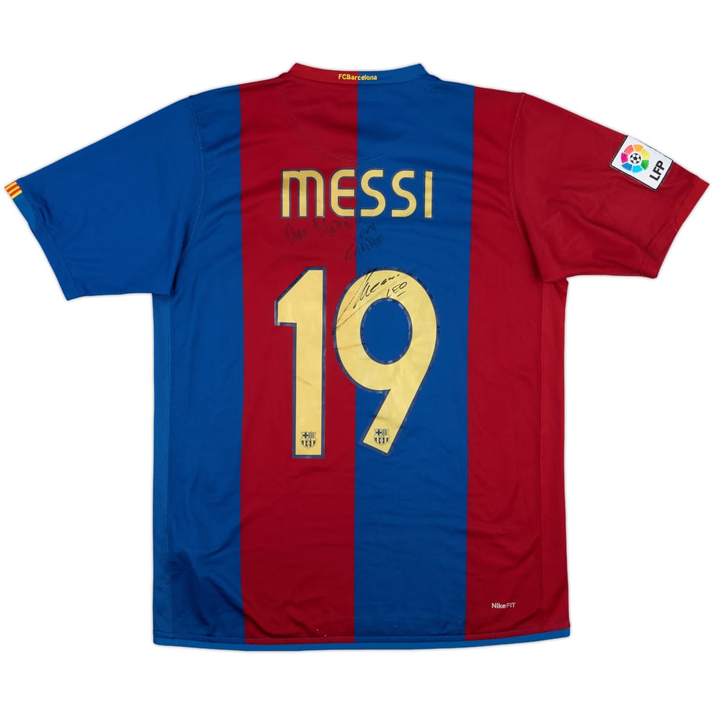 2006-07 Barcelona Signed Home Shirt Messi #19 - 6/10 - (M)
