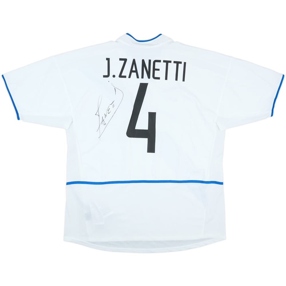 2002-03 Inter Milan Signed Away Shirt J.Zanetti #4 - 6/10 - (XL)
