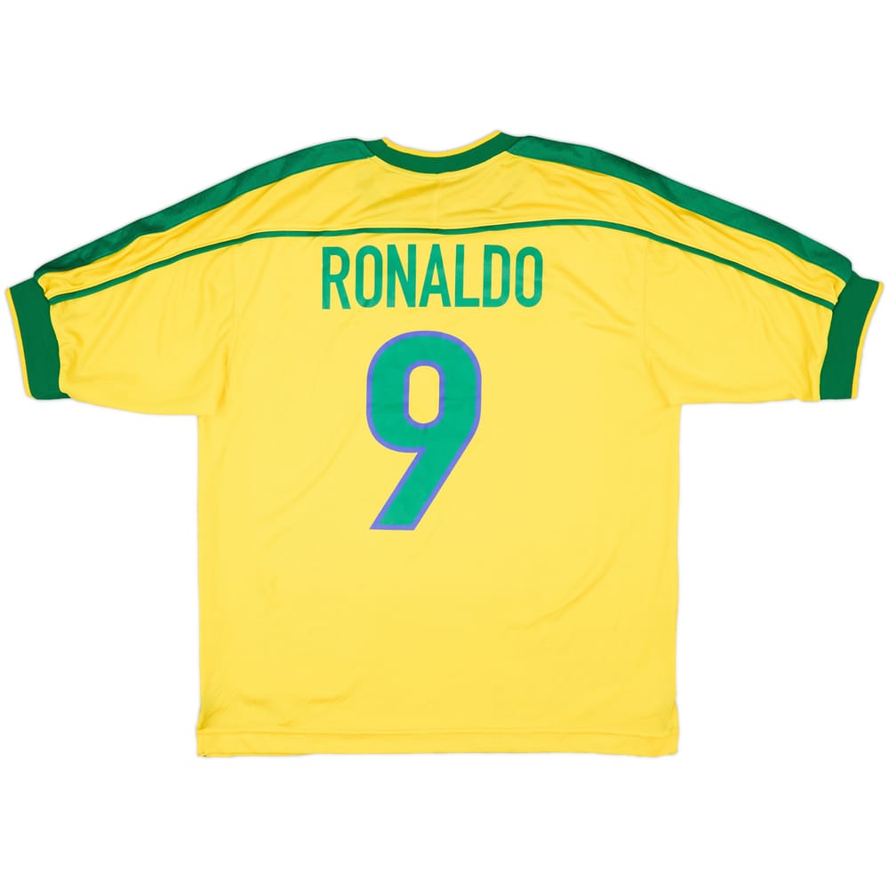 1998-00 Brasil Camiseta de local Ronaldo #9 - 8/10 - (S)