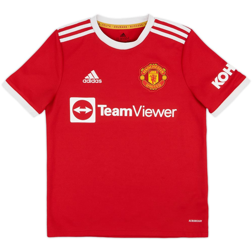 2021-22 Manchester United Home Shirt - 8/10 - (L.Boys)