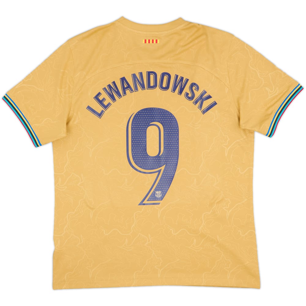 2022-23 Barcelona Away Shirt Lewandowski #9 - 10/10 - (L)