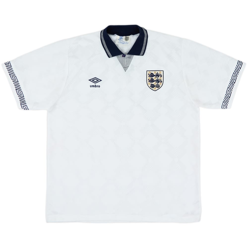 1990-92 England Home Shirt - 10/10 - (XL)
