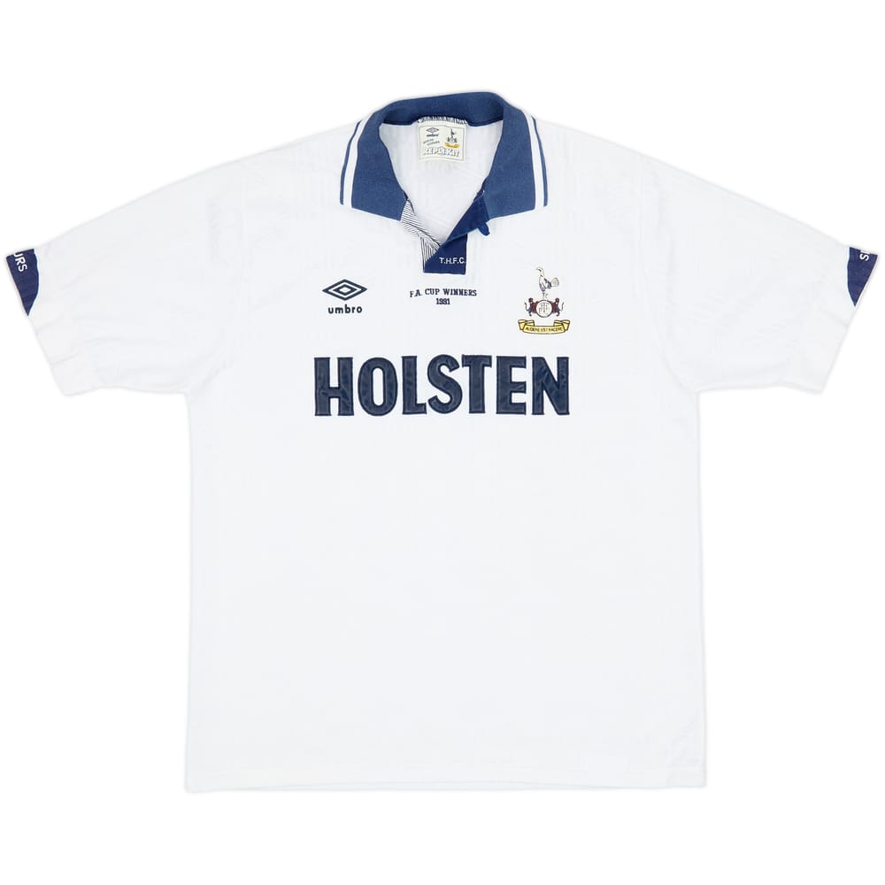 1991-93 Tottenham Home Shirt - 8/10 - (L)