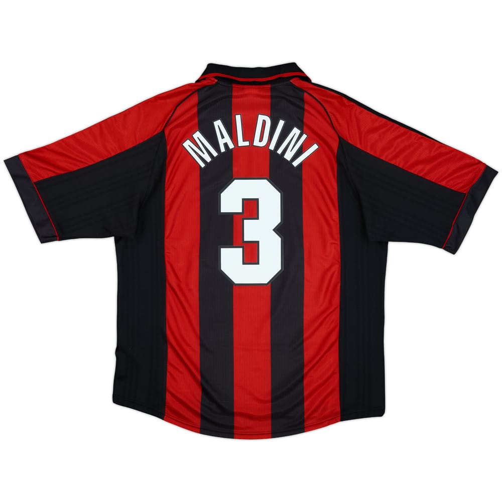 1998-00 AC Milan Home Shirt Maldini #3 - 8/10 - (XL)