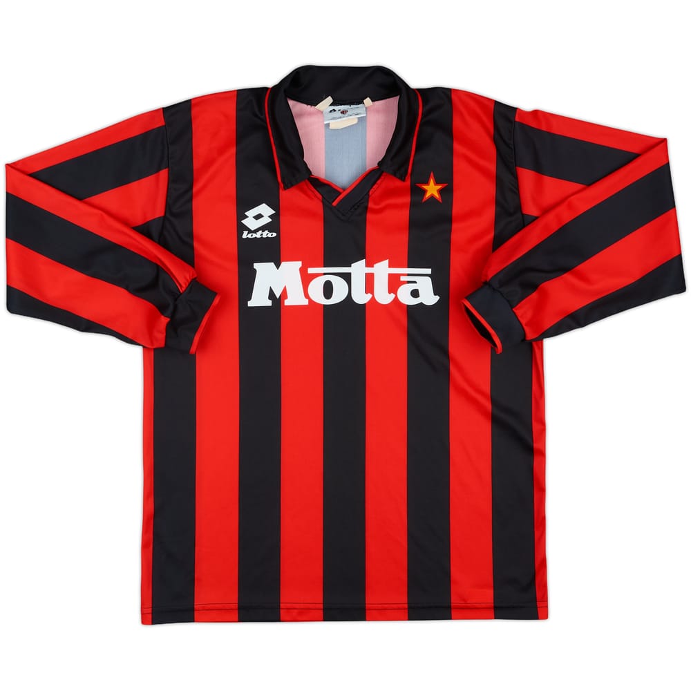 1994-95 AC Milan Basic Home L/S Shirt - 8/10 - (XL.Boys)